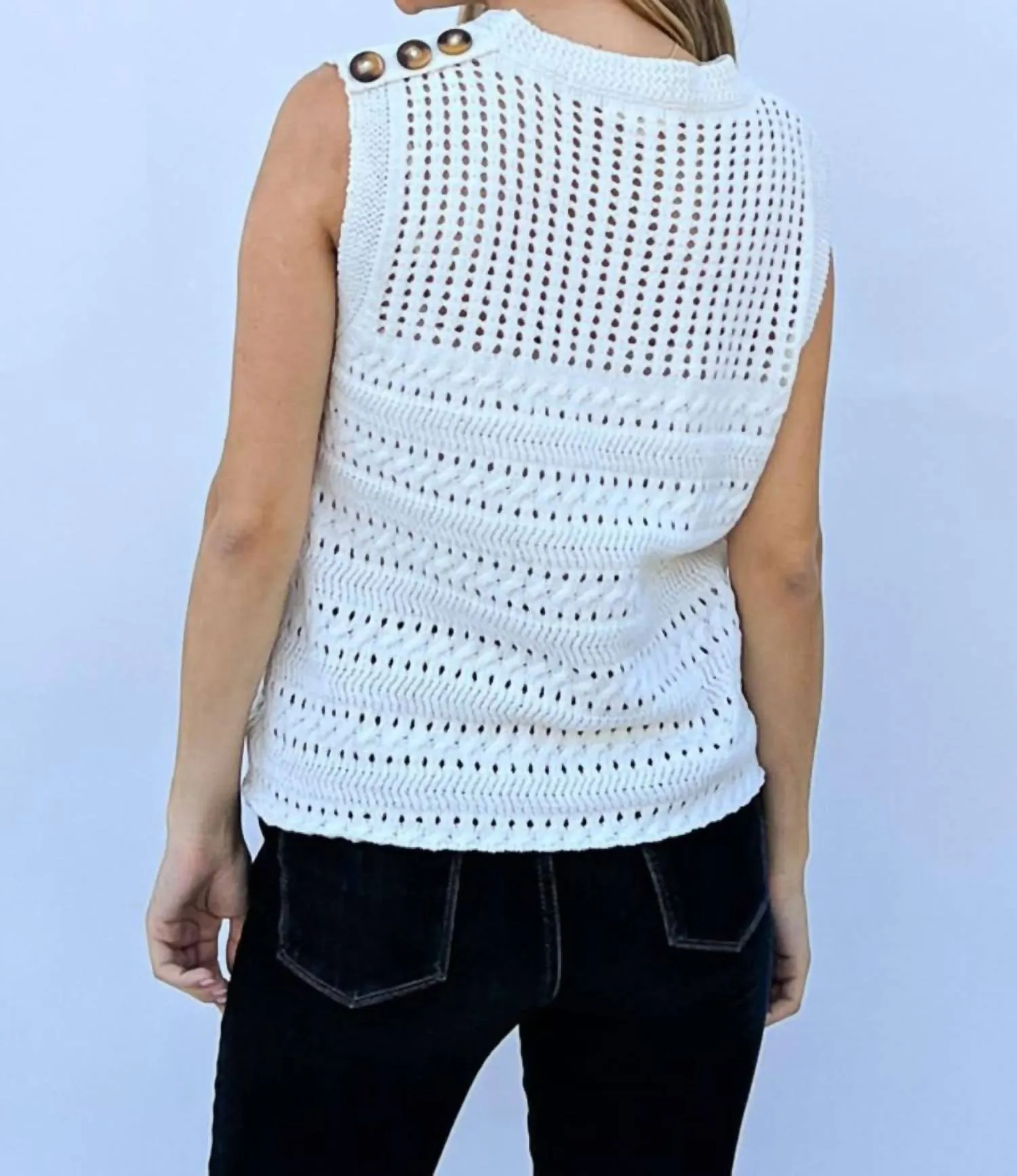 And The Why - Hollowed Out Buttoned Tank Top