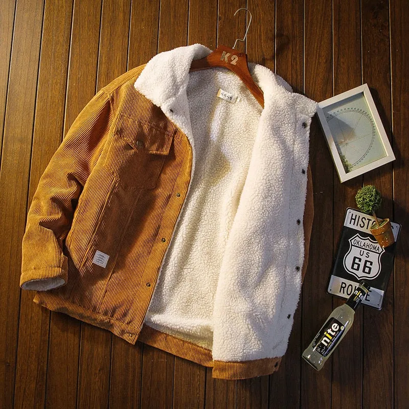 Autumn and Winter Men's Thick Warm Corduroy Jacket Men's Jacket