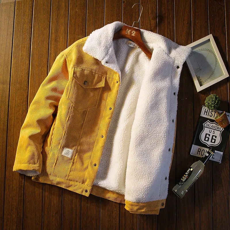 Autumn and Winter Men's Thick Warm Corduroy Jacket Men's Jacket