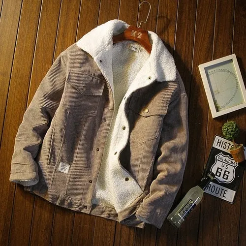 Autumn and Winter Men's Thick Warm Corduroy Jacket Men's Jacket