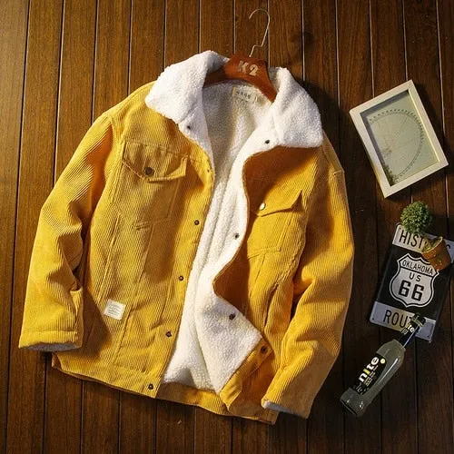 Autumn and Winter Men's Thick Warm Corduroy Jacket Men's Jacket