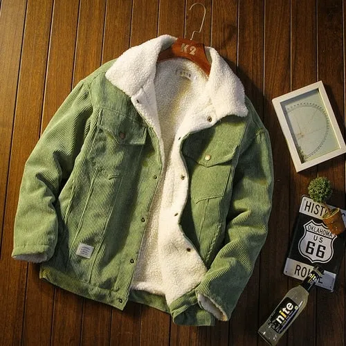 Autumn and Winter Men's Thick Warm Corduroy Jacket Men's Jacket
