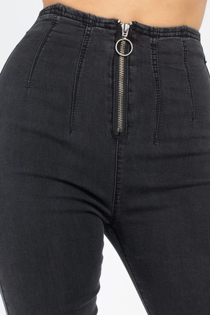 By All Means High Waist Zip Front Skinny Jeans