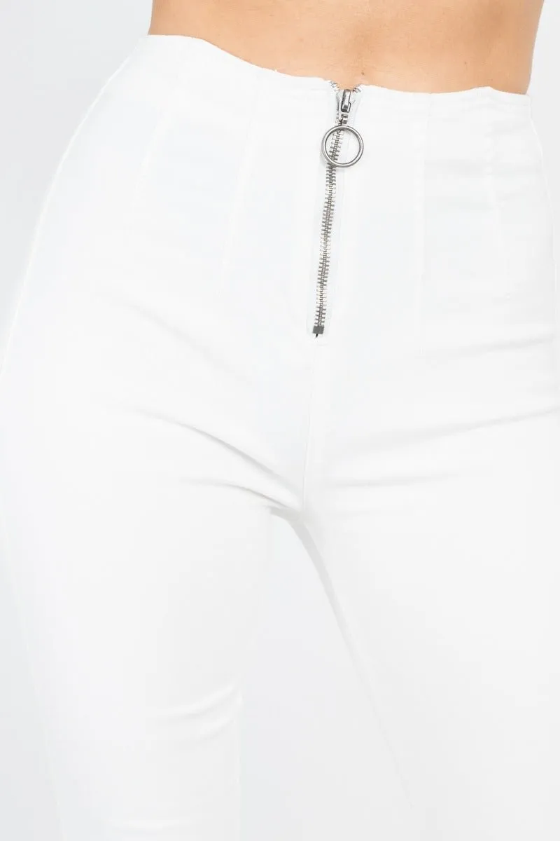 By All Means High Waist Zip Front Skinny Jeans