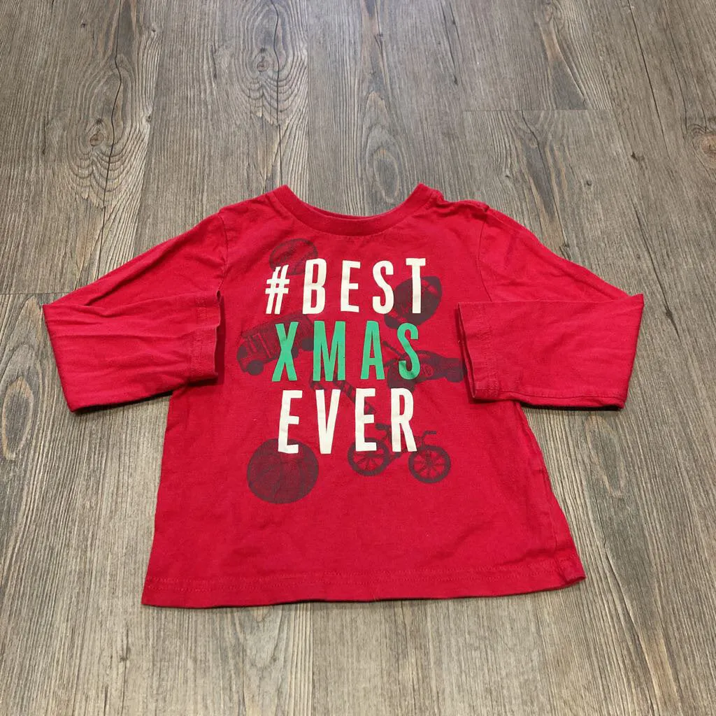 Children's Place Red '#Best Xmas Ever' Long Sleeve 2T