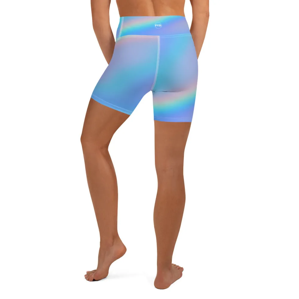 FYD Mini Yoga Shorts in iridescent blue