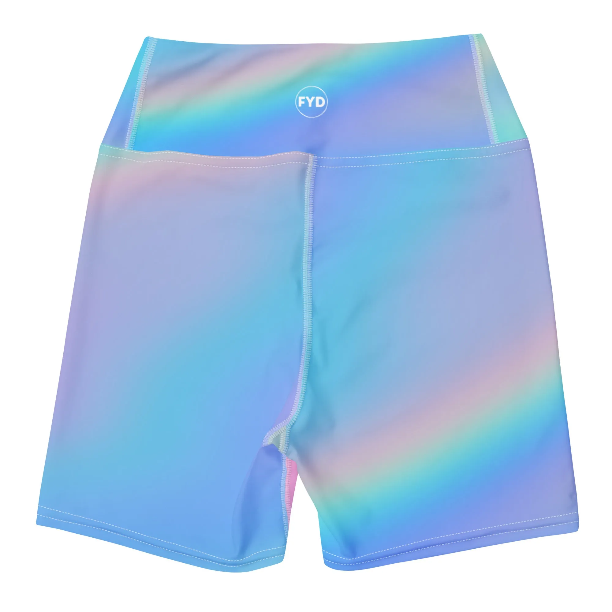 FYD Mini Yoga Shorts in iridescent blue