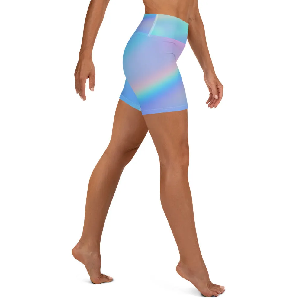 FYD Mini Yoga Shorts in iridescent blue