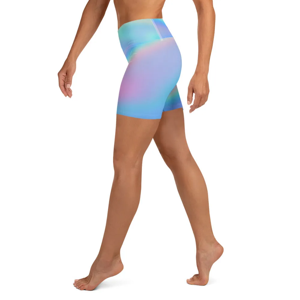 FYD Mini Yoga Shorts in iridescent blue