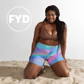 FYD Mini Yoga Shorts in iridescent blue