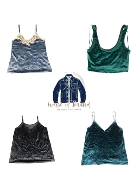 Greenish velour mixed tops