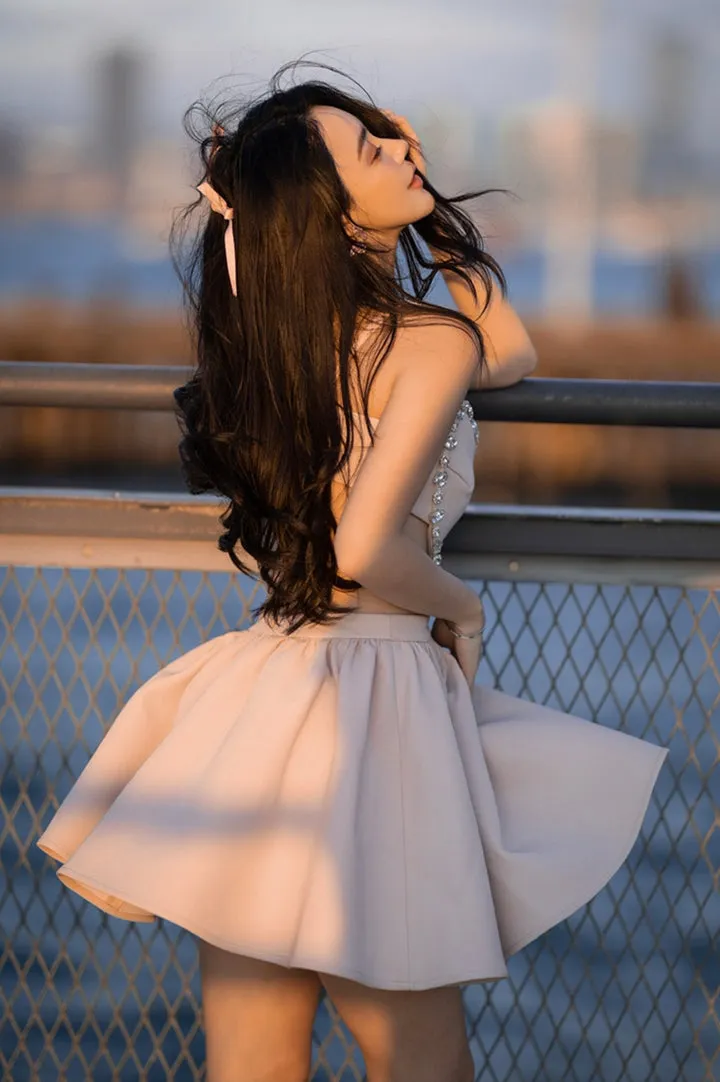 Lovely Heart-Shaped Diamond Backless Prom Dresses Party Dresses Homecoming Dresses