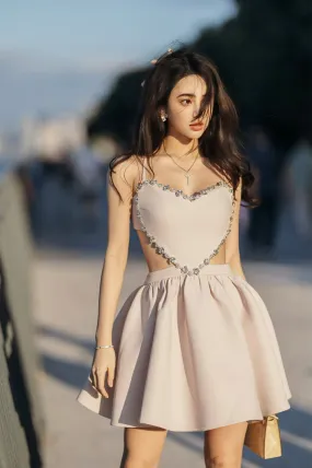 Lovely Heart-Shaped Diamond Backless Prom Dresses Party Dresses Homecoming Dresses