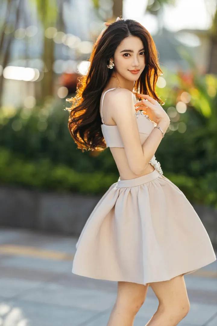Lovely Heart-Shaped Diamond Backless Prom Dresses Party Dresses Homecoming Dresses