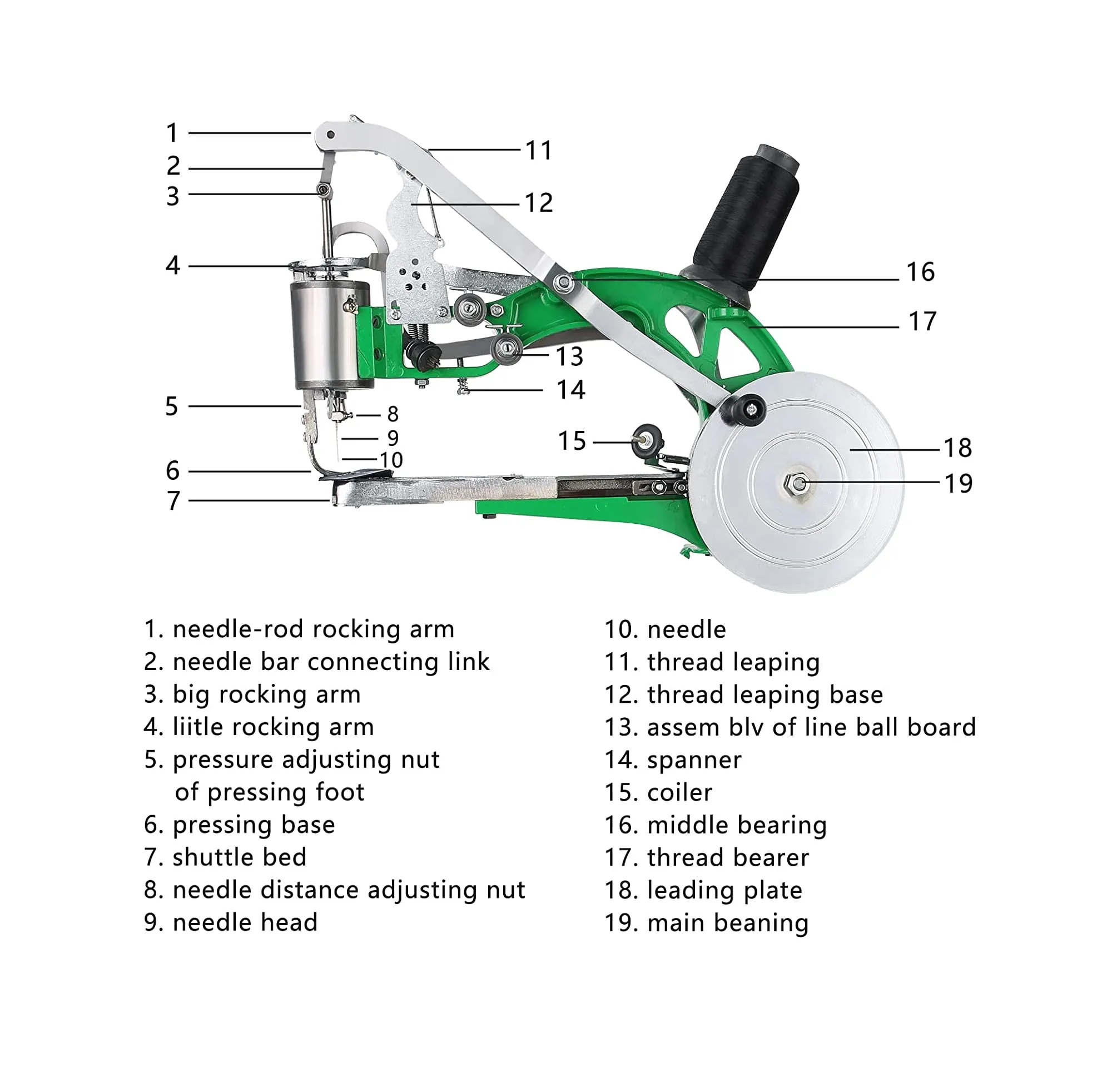 NATGAI Shoe Repair Machine DIY Manual Shoe Mending Sewing Machine Cobbler Shoe Repair Machine Cotton Nylon Line Sewing Machine