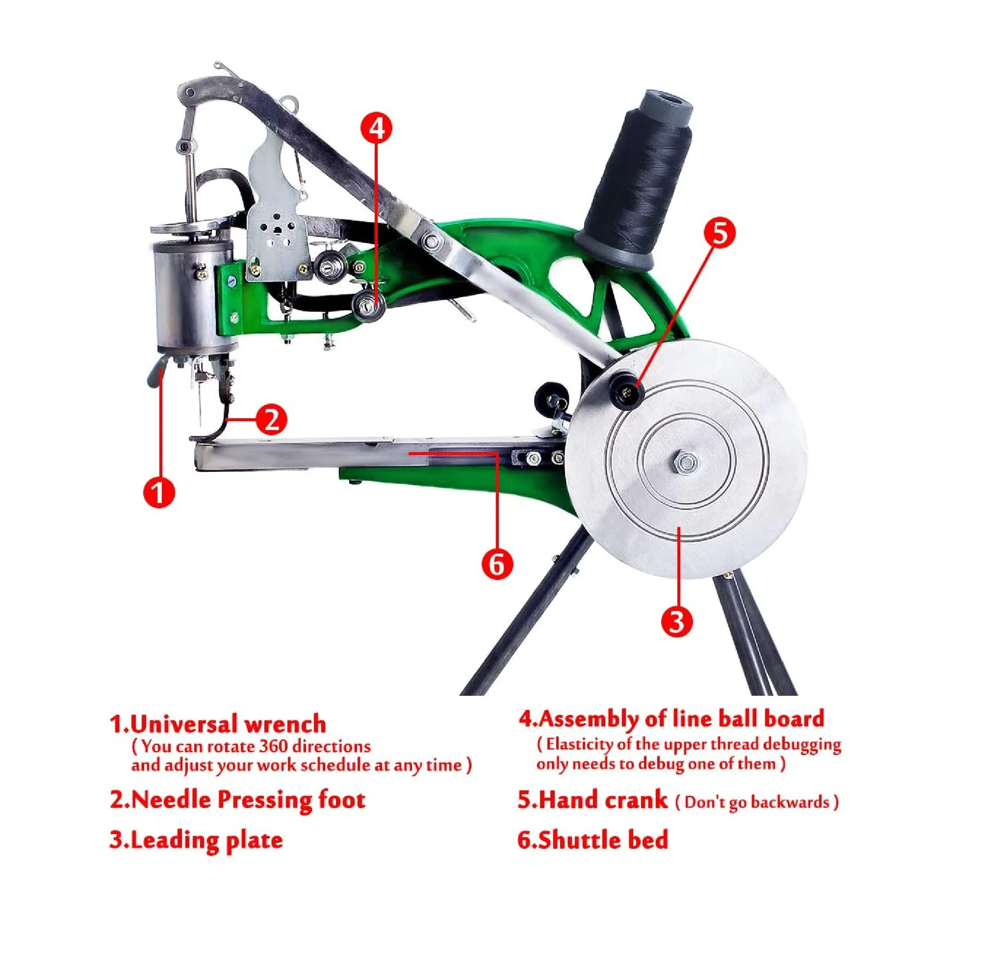 NC KEKEROSS Manual Leather Sewing Machine Hand Shoe Cobbler Stitching Repair Mending Machine Patcher Dual Cotton Nylon Line Sewing Machine