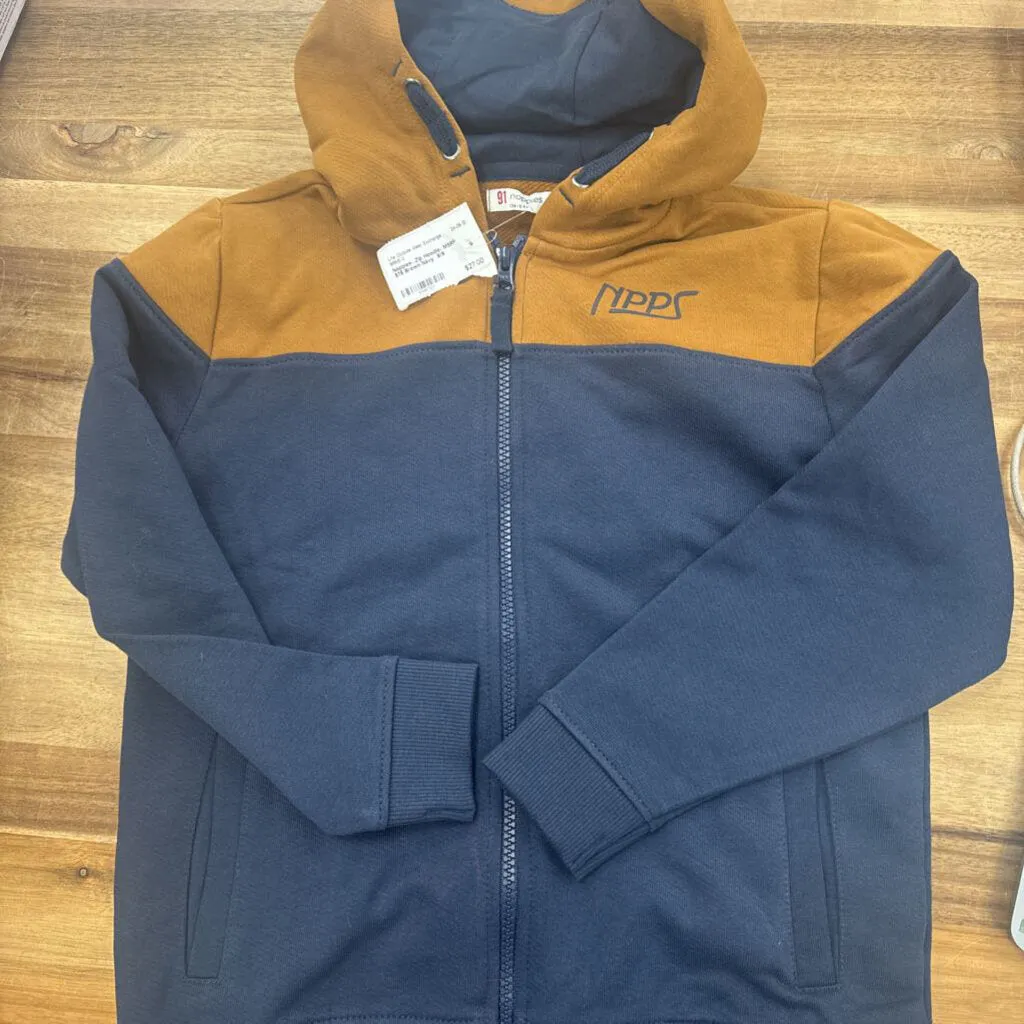 Noppies- Zip Hoodie- MSRP $78: Brown Navy -children-8/9