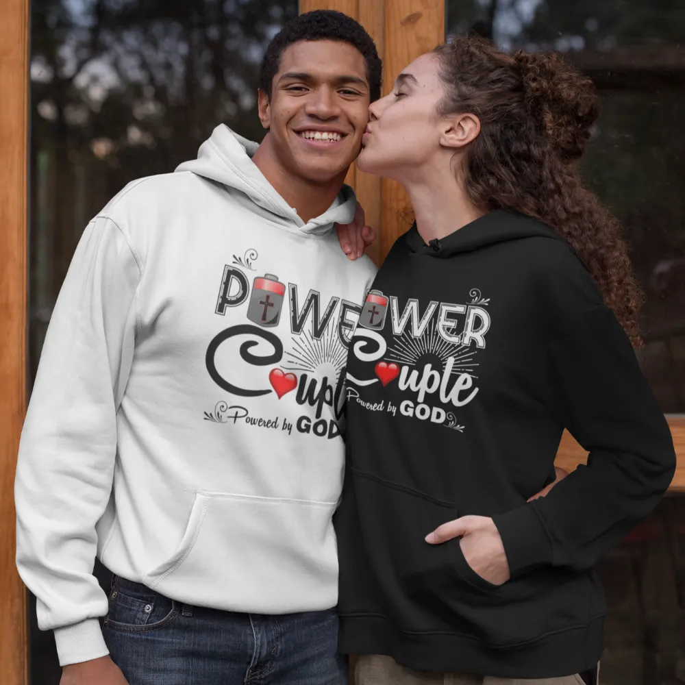 Power Couple Powered by God Sweatshirt / Hoodie, couple t shirt, his and her shirts