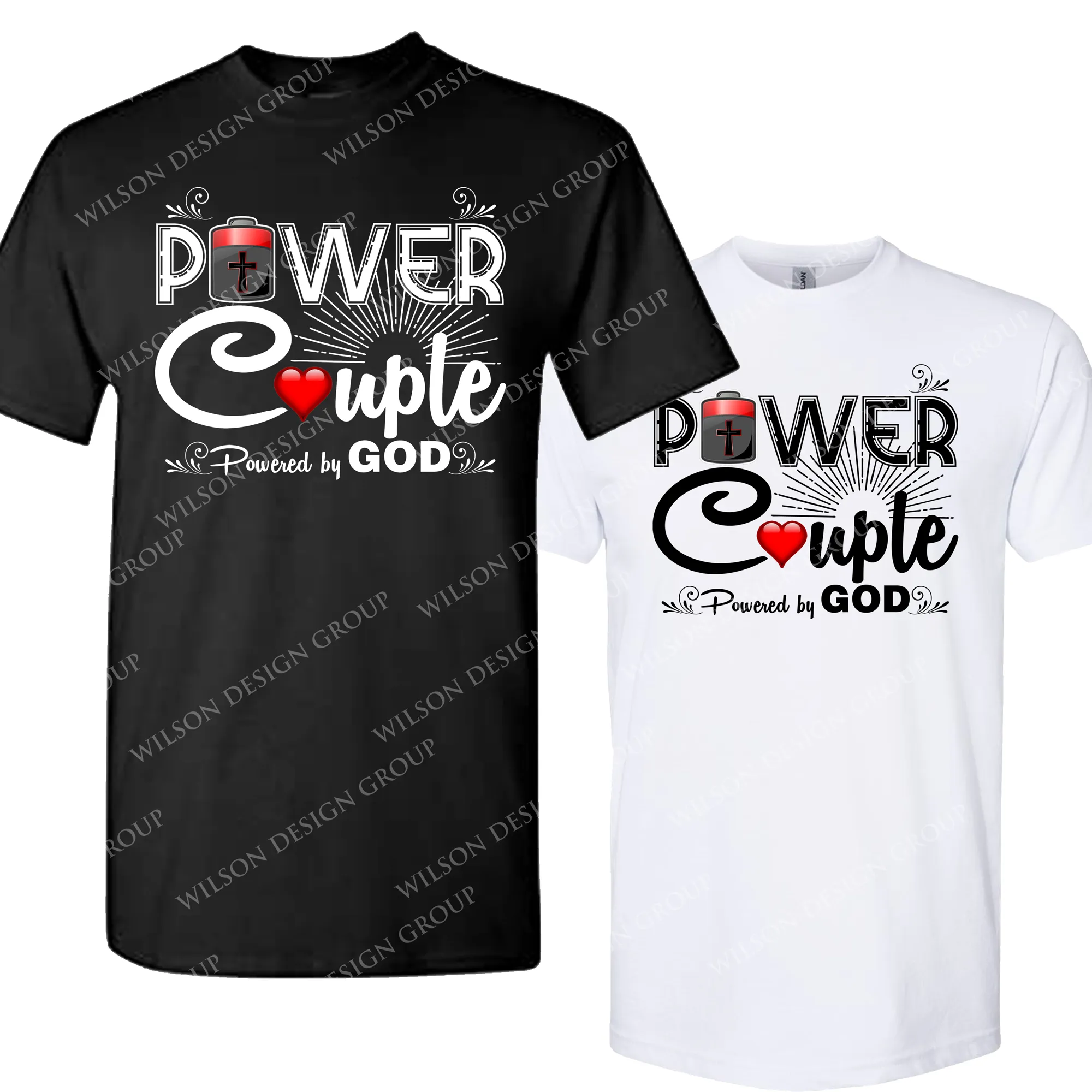 Power Couple Powered by God Sweatshirt / Hoodie, couple t shirt, his and her shirts