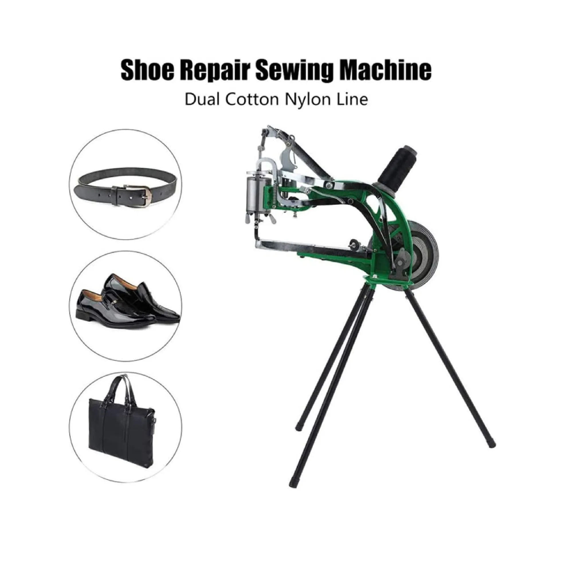 Shoe Repair Machine Hand Cobbler Sewing Machine dual Cotton Nylon Line Sewing Machine Manual Leather Machine for Shoes Cloth Bags