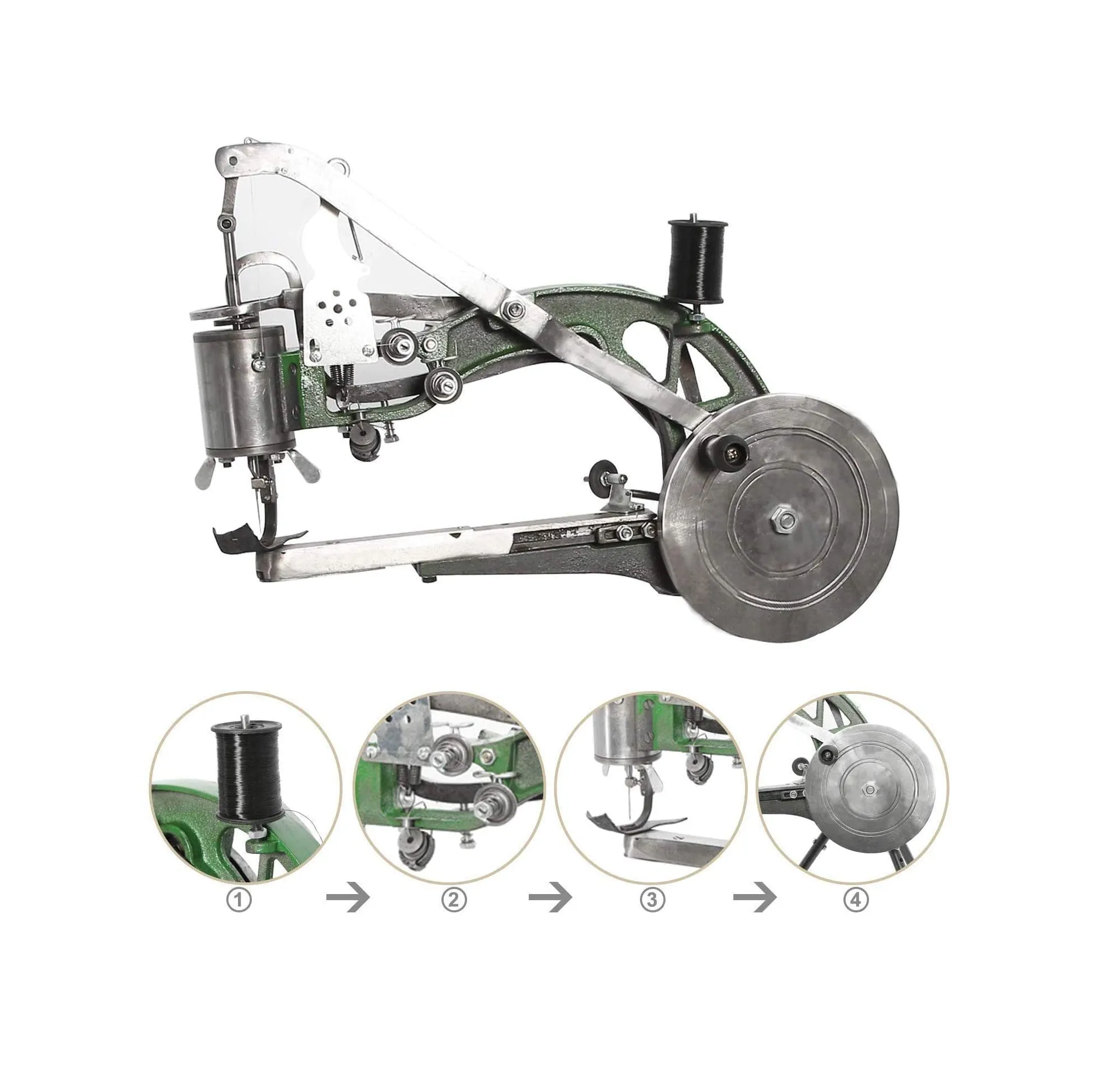 Shoe Repair Machine Hand Cobbler Sewing Machine dual Cotton Nylon Line Sewing Machine Manual Leather Machine for Shoes Cloth Bags