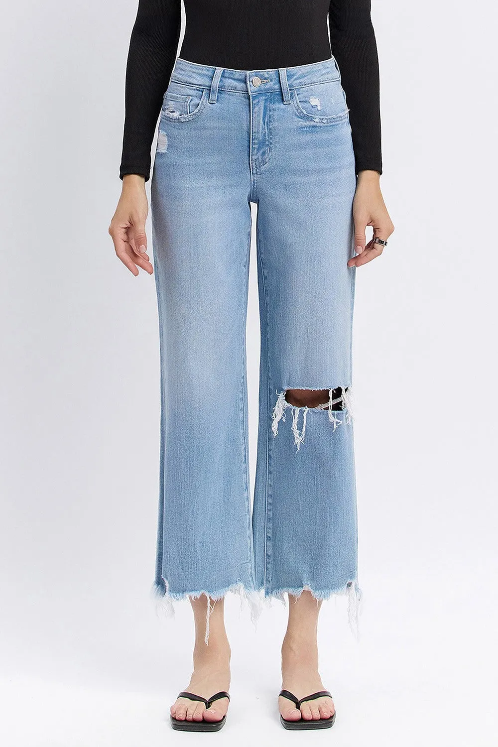 Vervet HR Distressed Crop Wide Jean