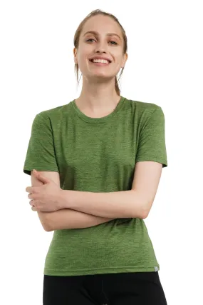 Women's Merino T-shirt 165 Olive Green | Crewneck